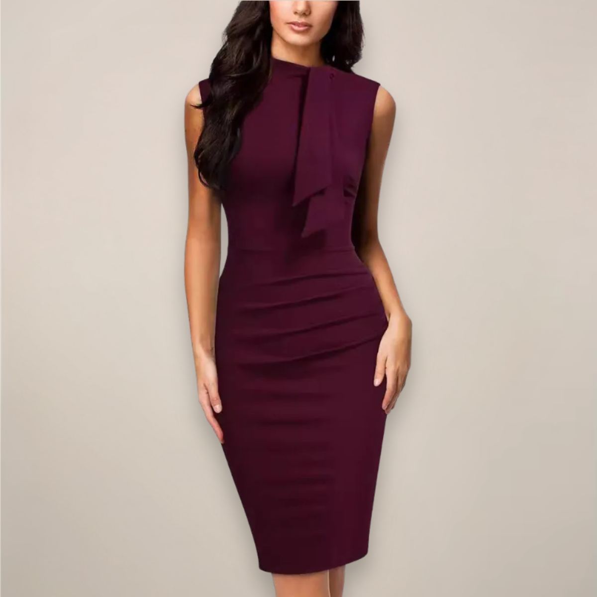 Elin | Sleeveless Lace-Trim Midi Dress