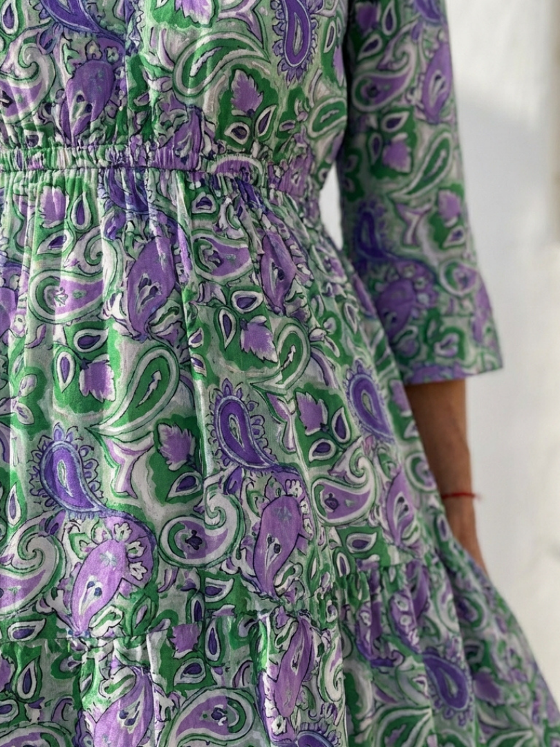 Nina | Long Sleeve V-Neck Bohemian Maxi Dress
