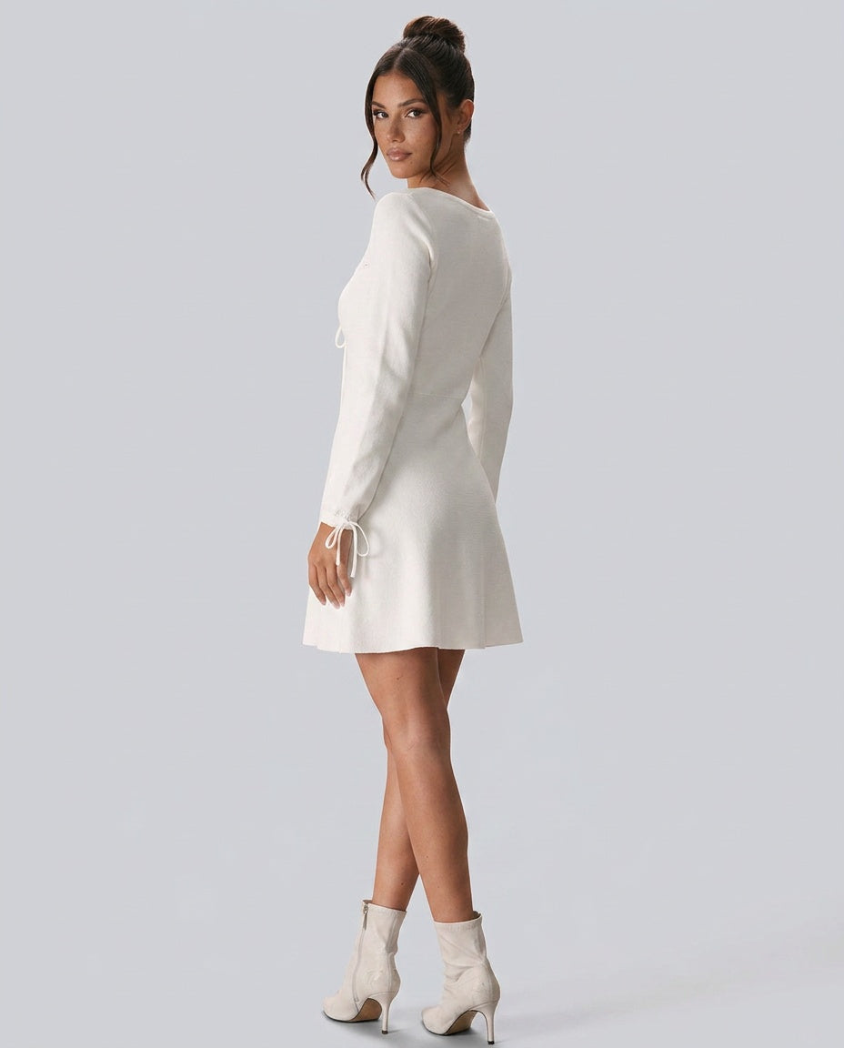 Fleur | Square Neck Knit Mini Dress