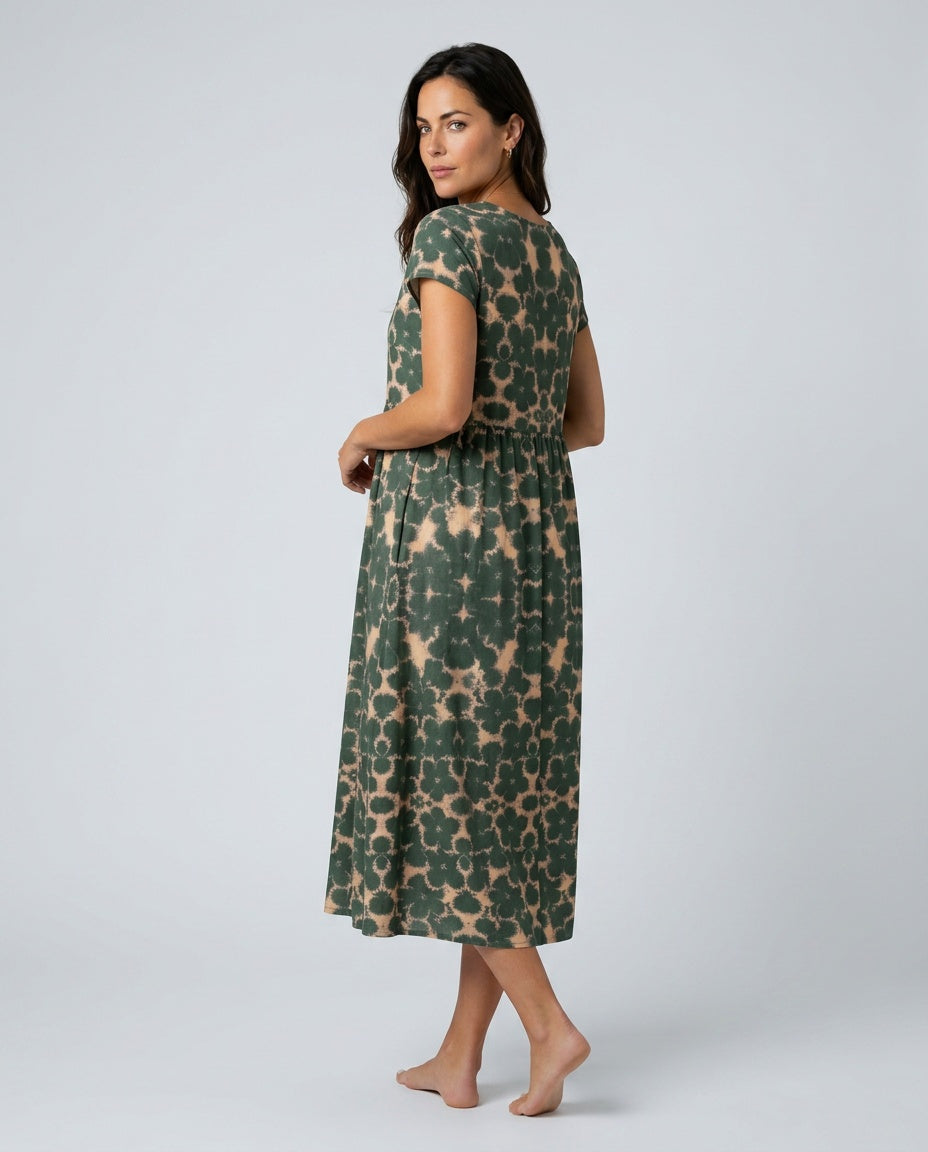 Romy | Floral Print Pocketed Midi Dress