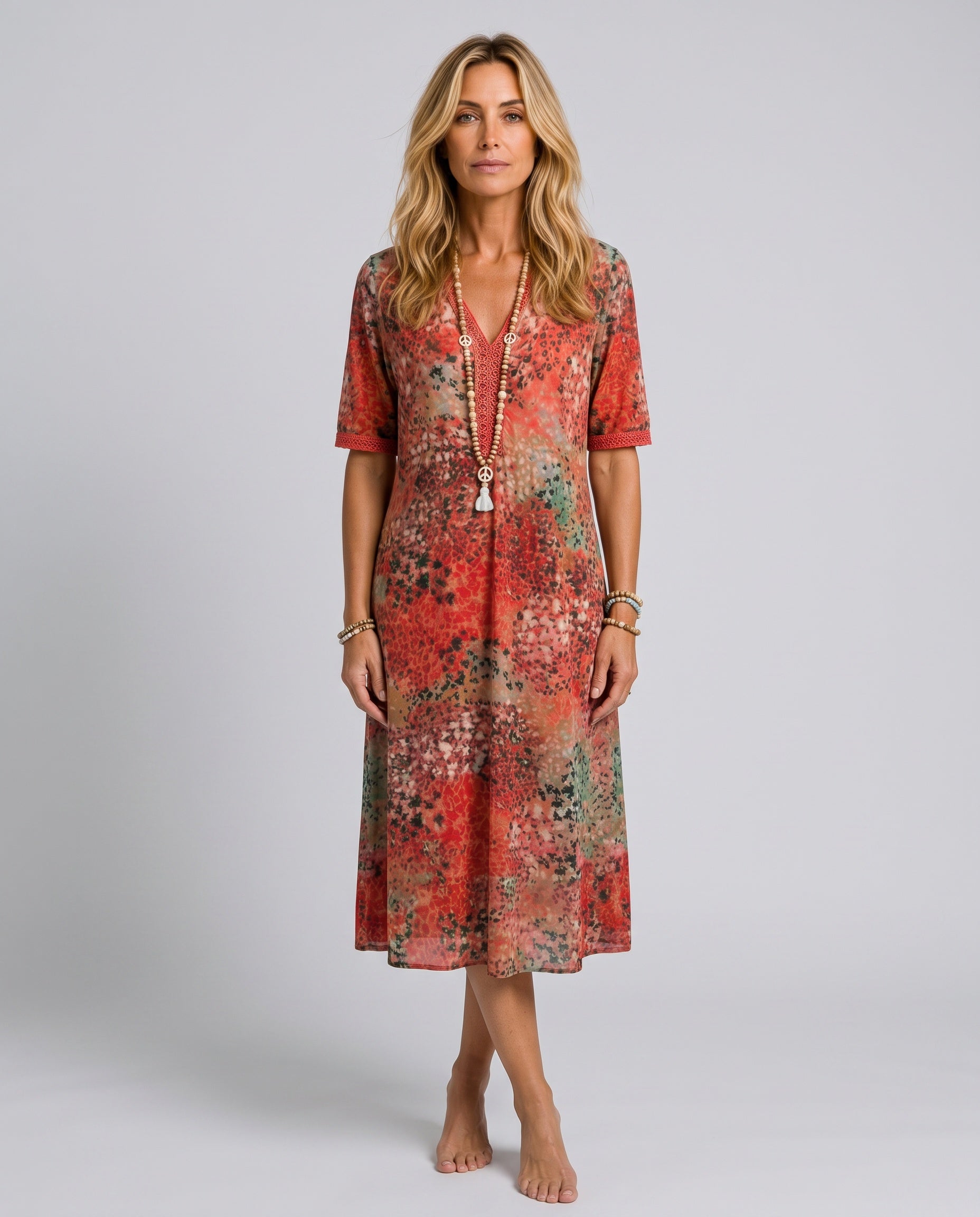 Mira | Relaxed Floral Pocket Midi Dress