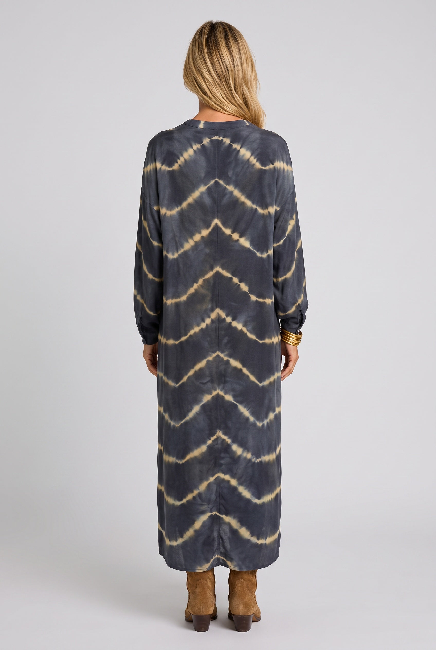 Liv | Long Sleeve Boho Striped Maxi Dress