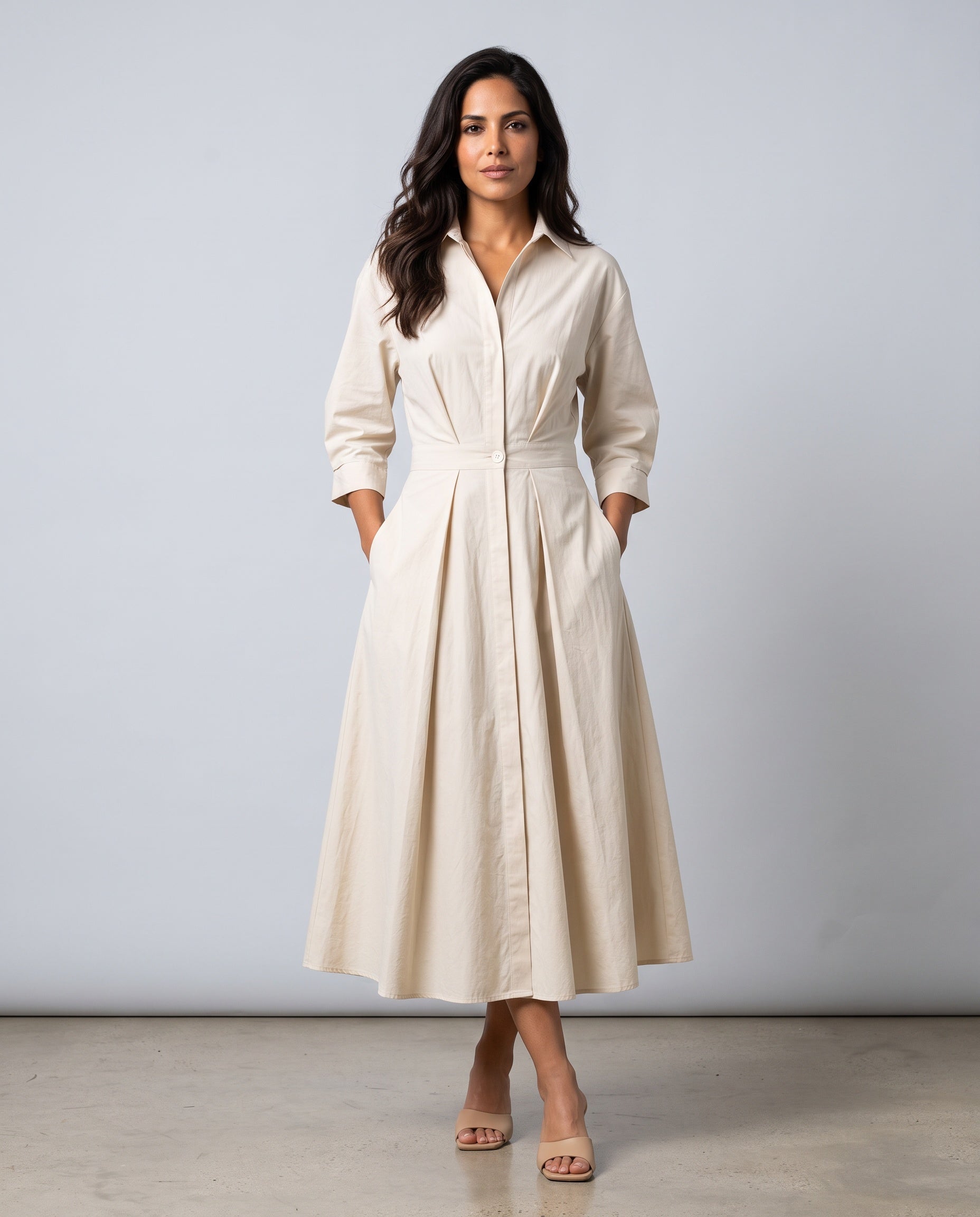 Mira | Collared Long Sleeve Maxi Dress