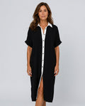 Ines | Flowy Button-Up Shirt Midi Dress