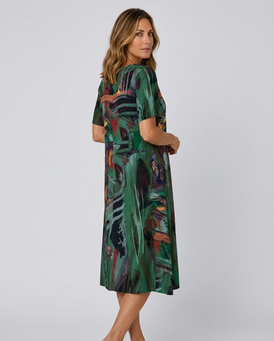 Elin | Relaxed Floral Print Midi Dress