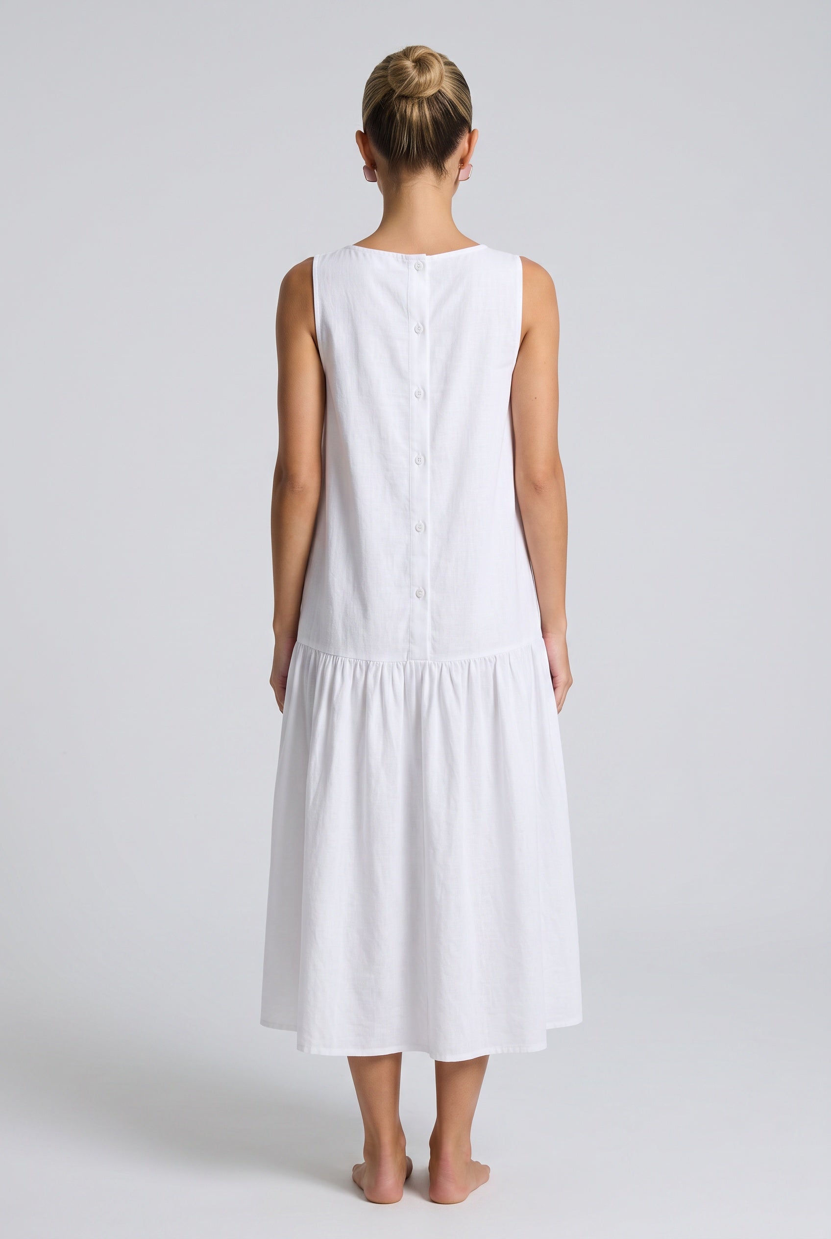 Ines | Sleeveless Button-Front Midi Dress