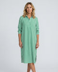 Isolde | Striped Long Sleeve Midi Shirt Dress