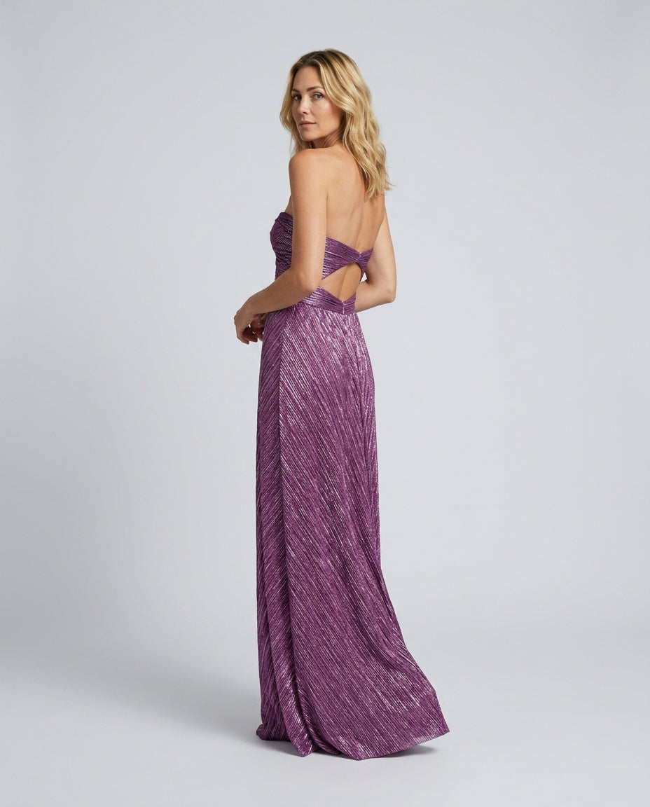Cora | Strapless Glitter Maxi Dress