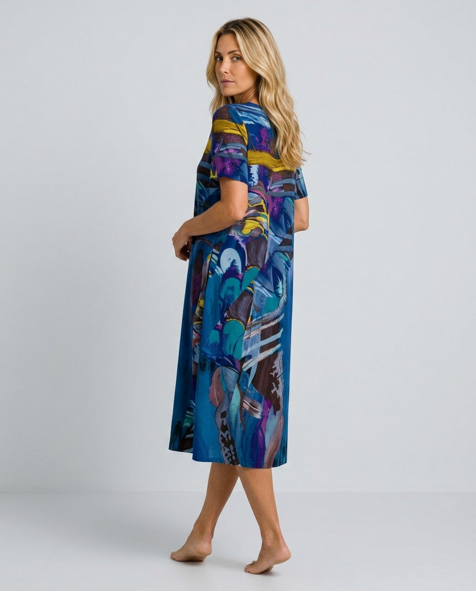 Elin | Relaxed Floral Print Midi Dress