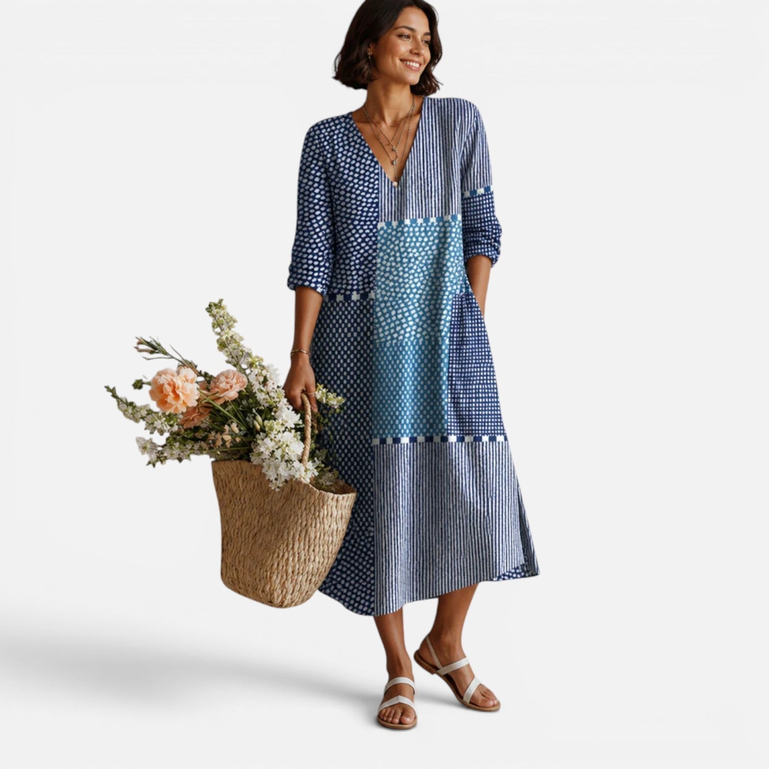 Isla | Flowy Boho Midi Dress