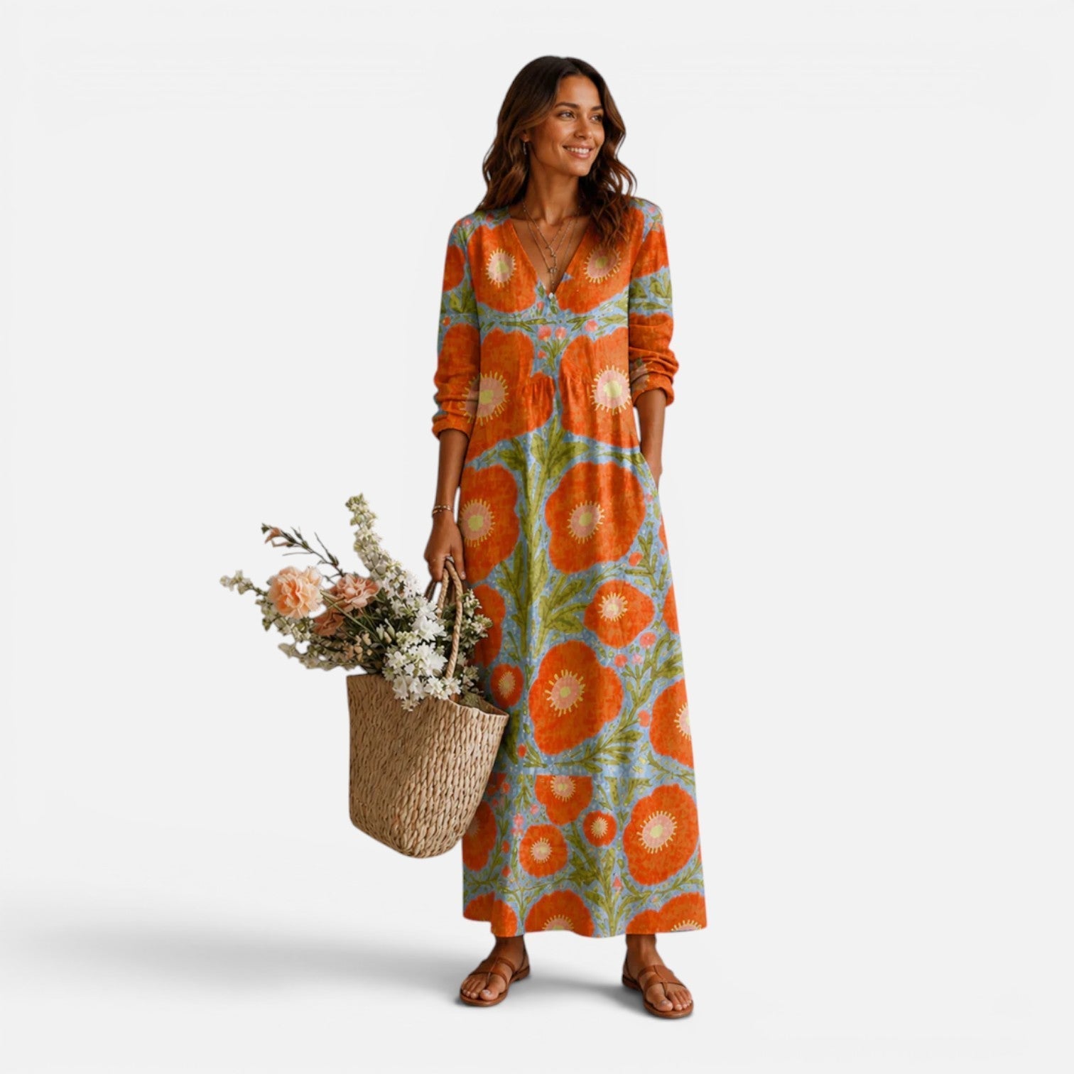 Soleil | Relaxed Floral Boho Maxi Dress