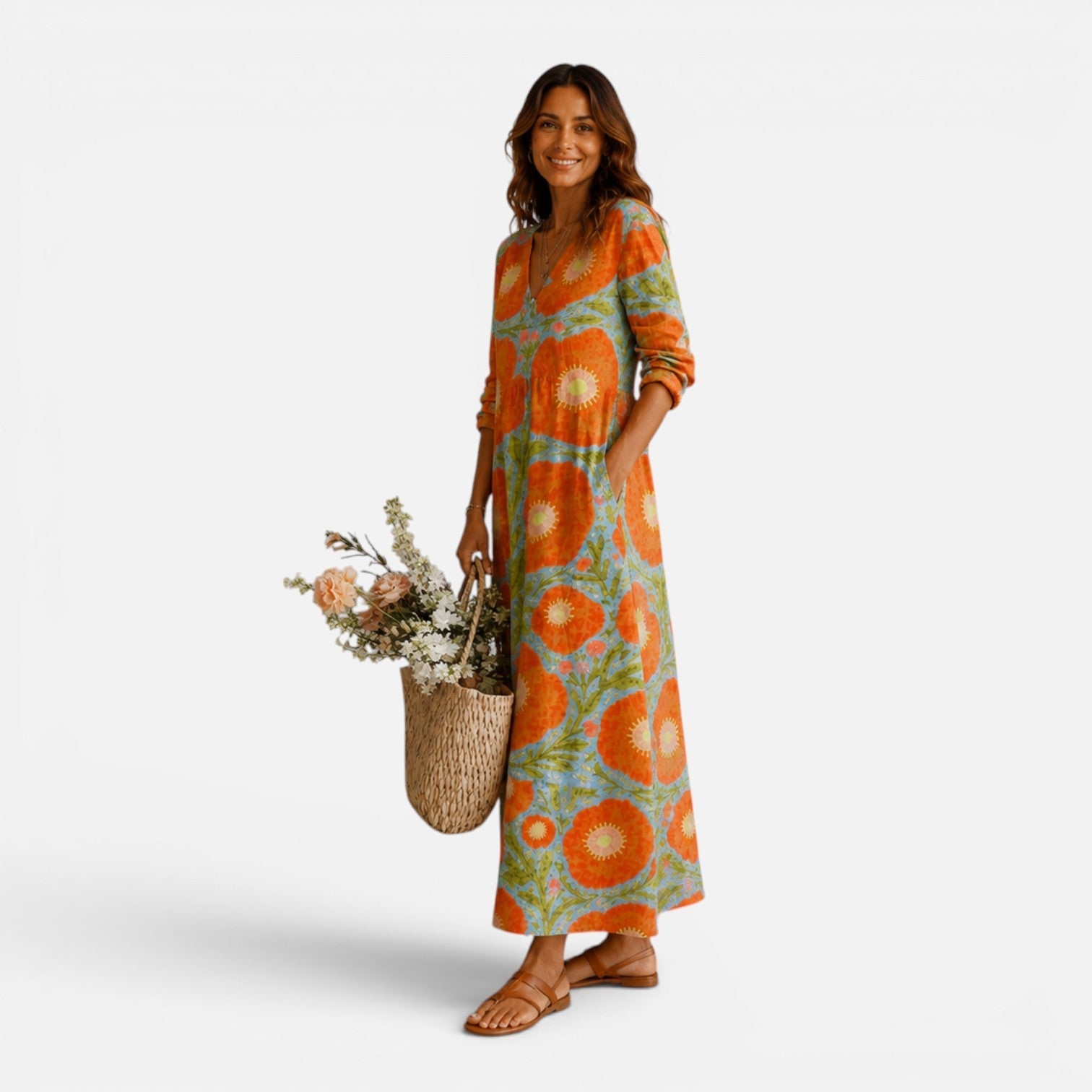 Soleil | Relaxed Floral Boho Maxi Dress