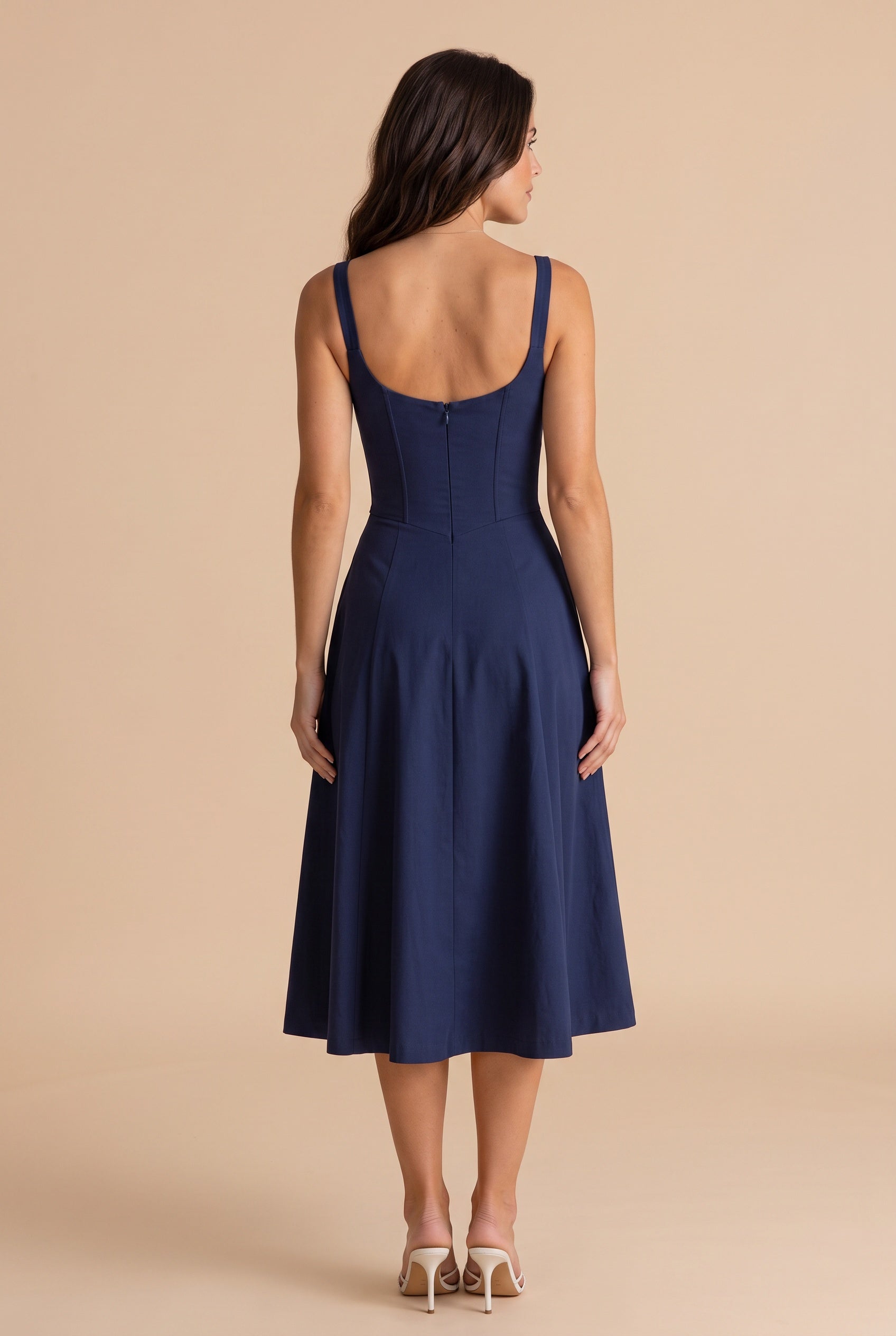 Thea | Fitted Defined-Waist Midi Dress