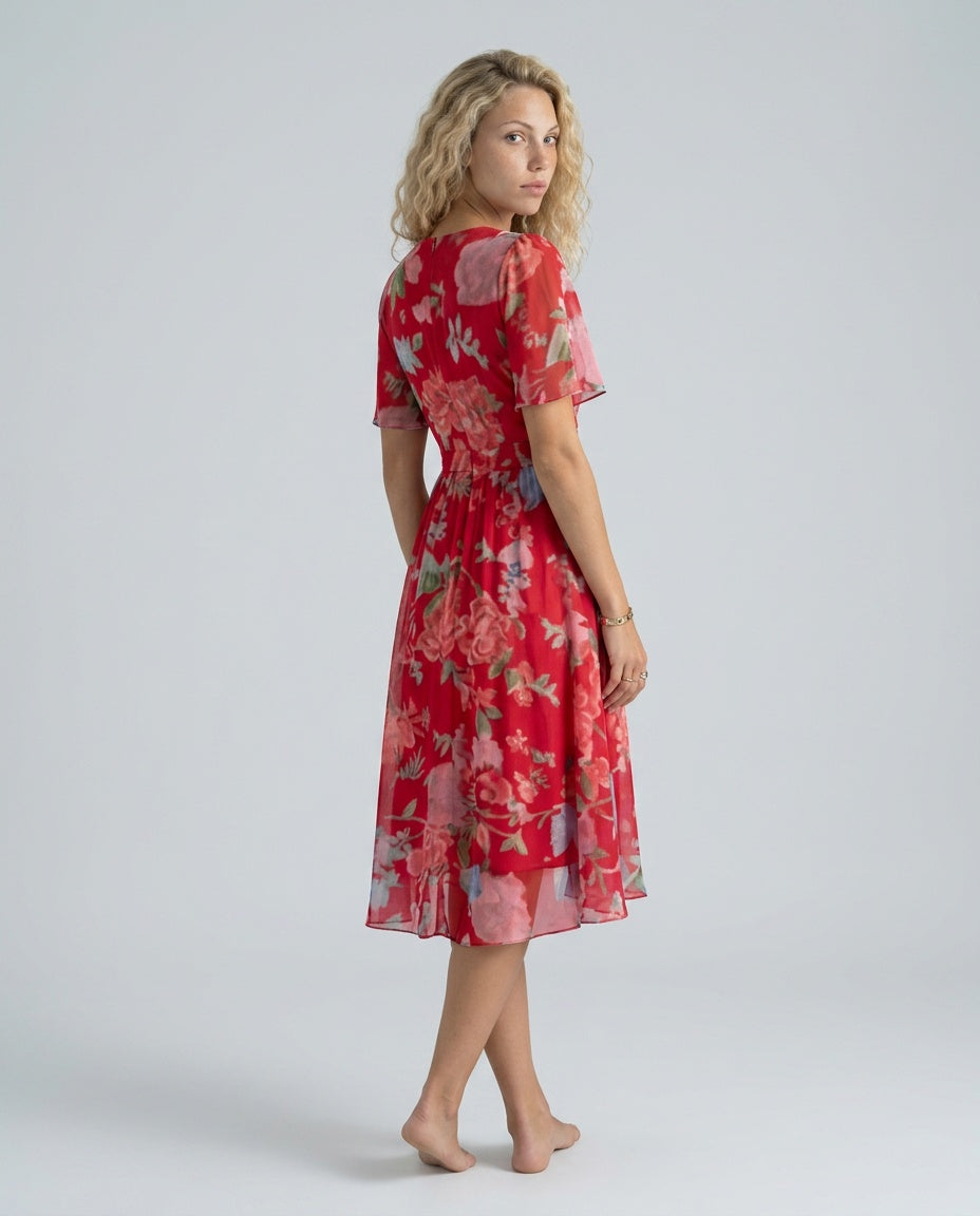Bianca | Floral Print Midi Dress
