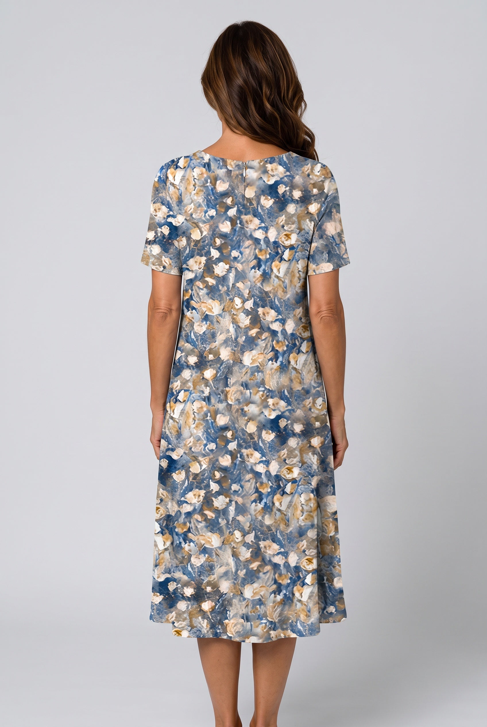 Quinn | Printed Short Sleeve Midi Dress