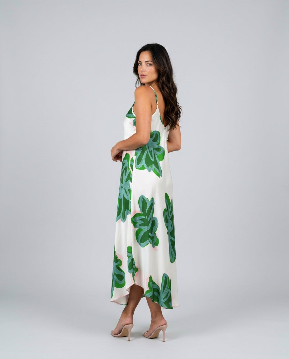 Nuria | Printed Spaghetti Strap Summer Maxi Dress