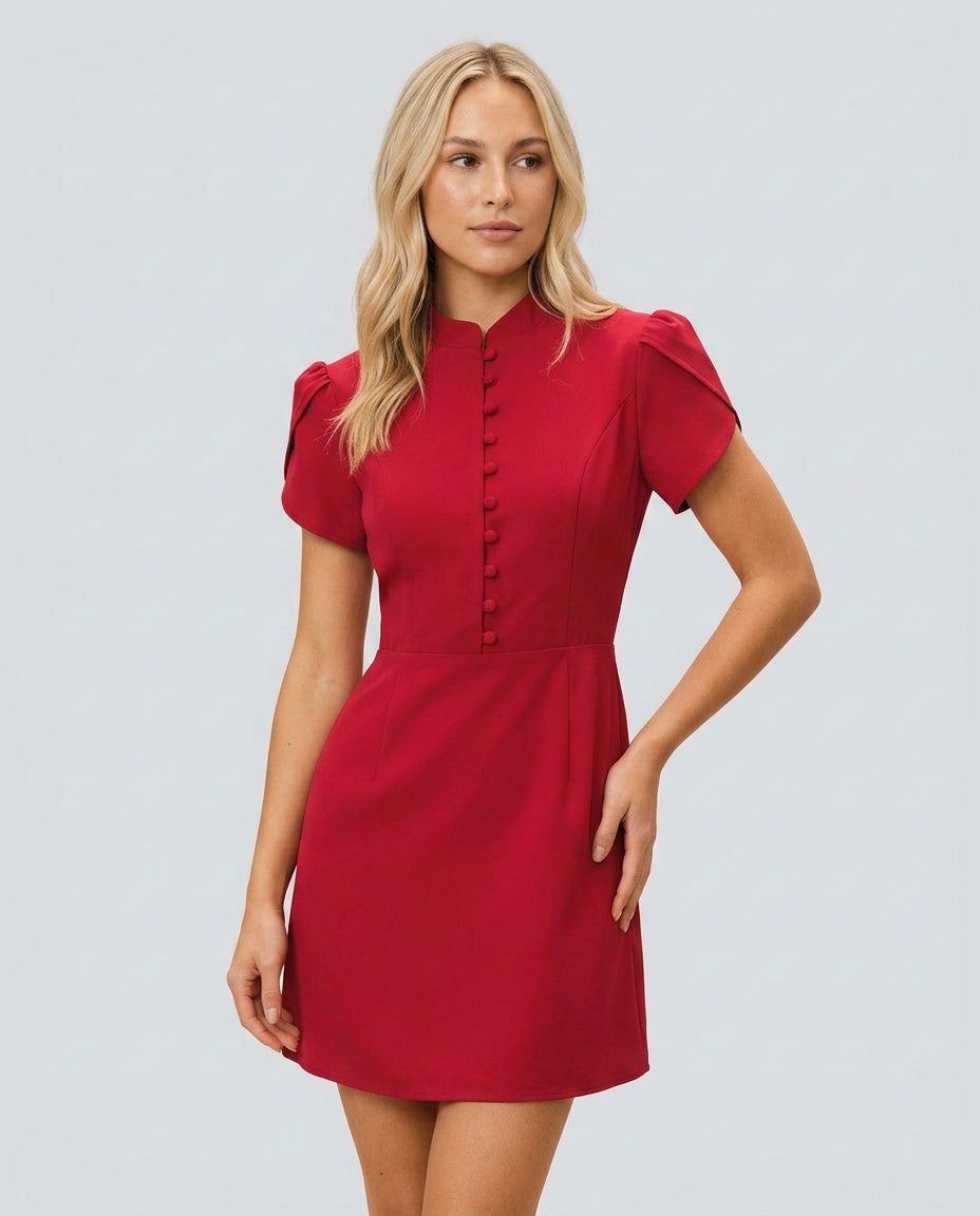 Raia | Petal Sleeve Cocktail Mini Dress