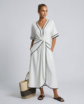 Linnea | V-Neck Gathered Waist Midi Dress