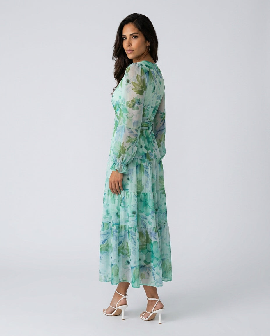 Coralie | Long Sleeve Floral Maxi Dress