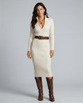 Vera | Knit Midi with Half Turtleneck & Belted Waist
