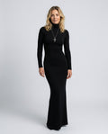 Sabine | Long-Sleeve Turtleneck Formal Maxi Dress