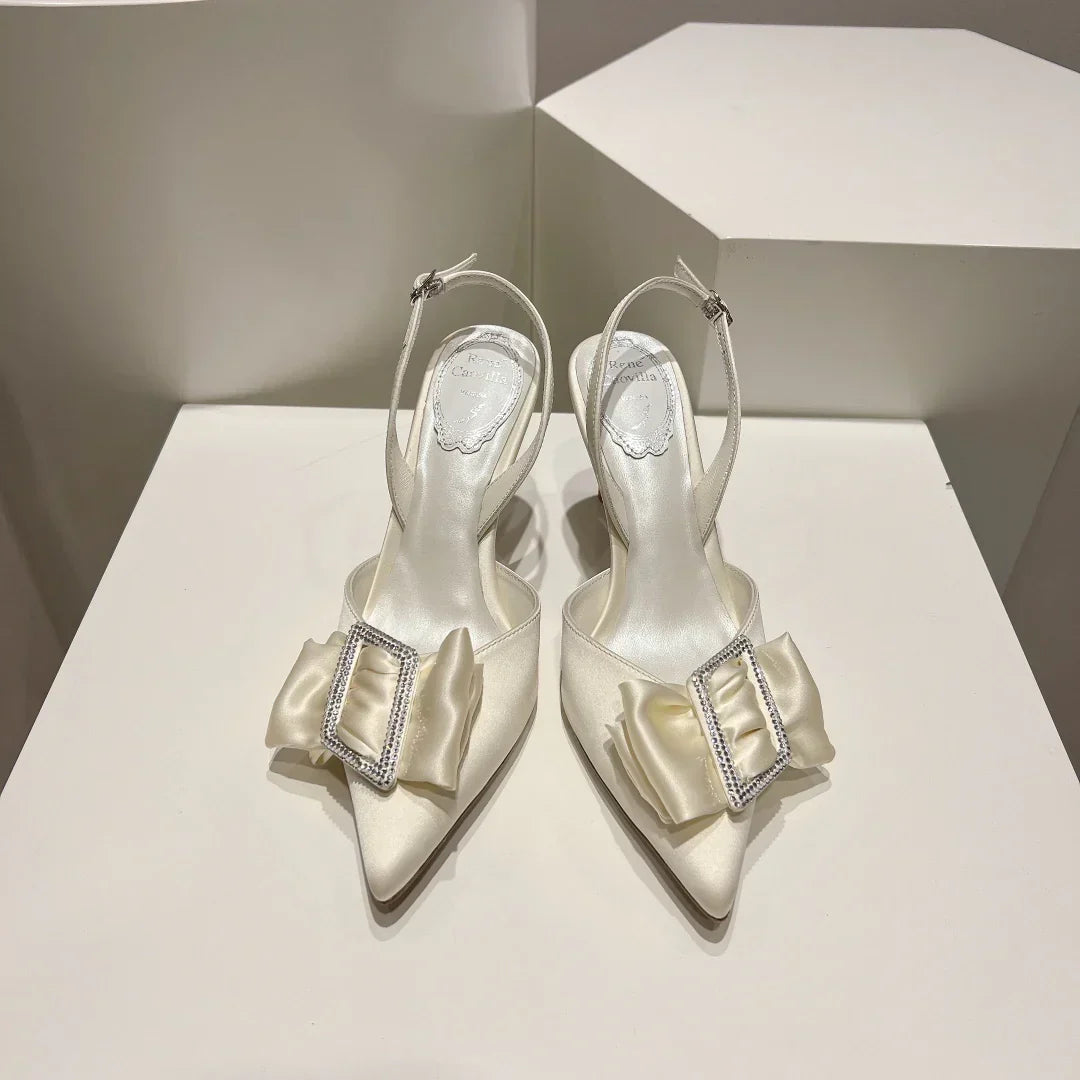 Silk Boww Crystal Heels