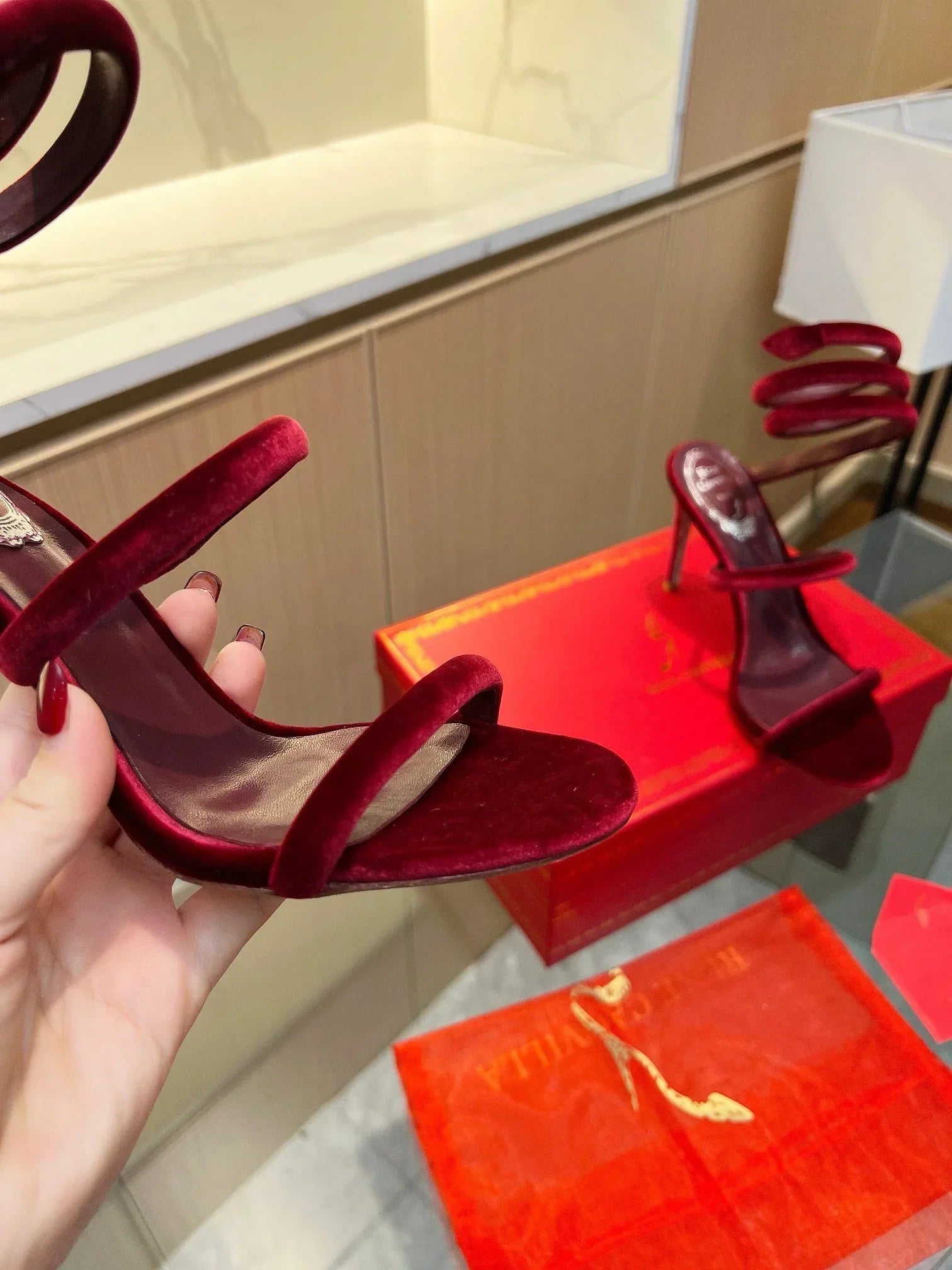 Velvet Snake Crystal Sandals
