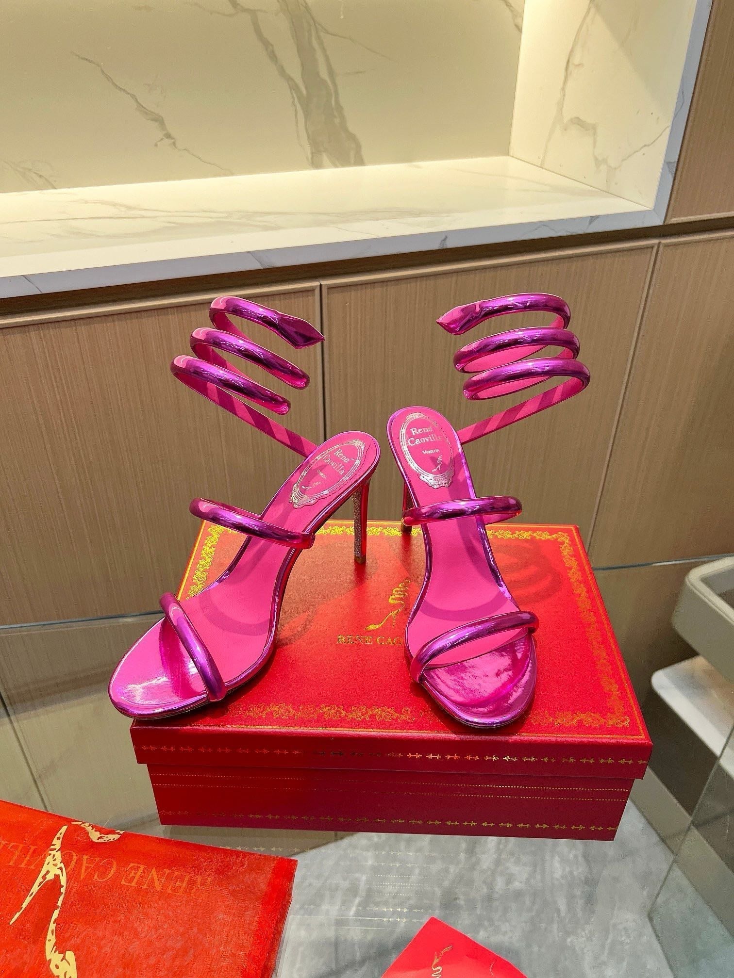 Velvet Snake Crystal Sandals