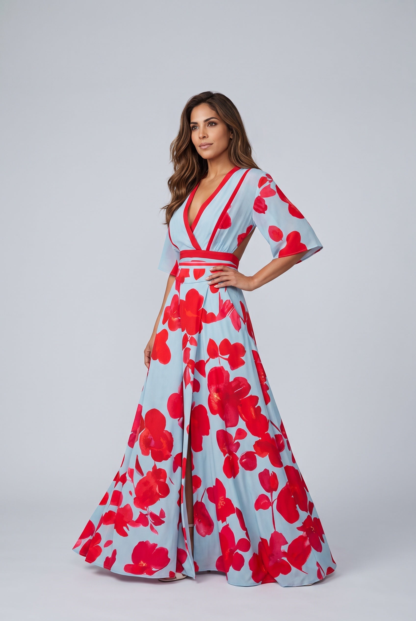 Edda | Floral Print Wrap Maxi Dress