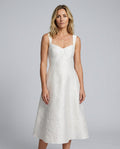 Nadia | Sweetheart Neck Jacquard Midi Dress