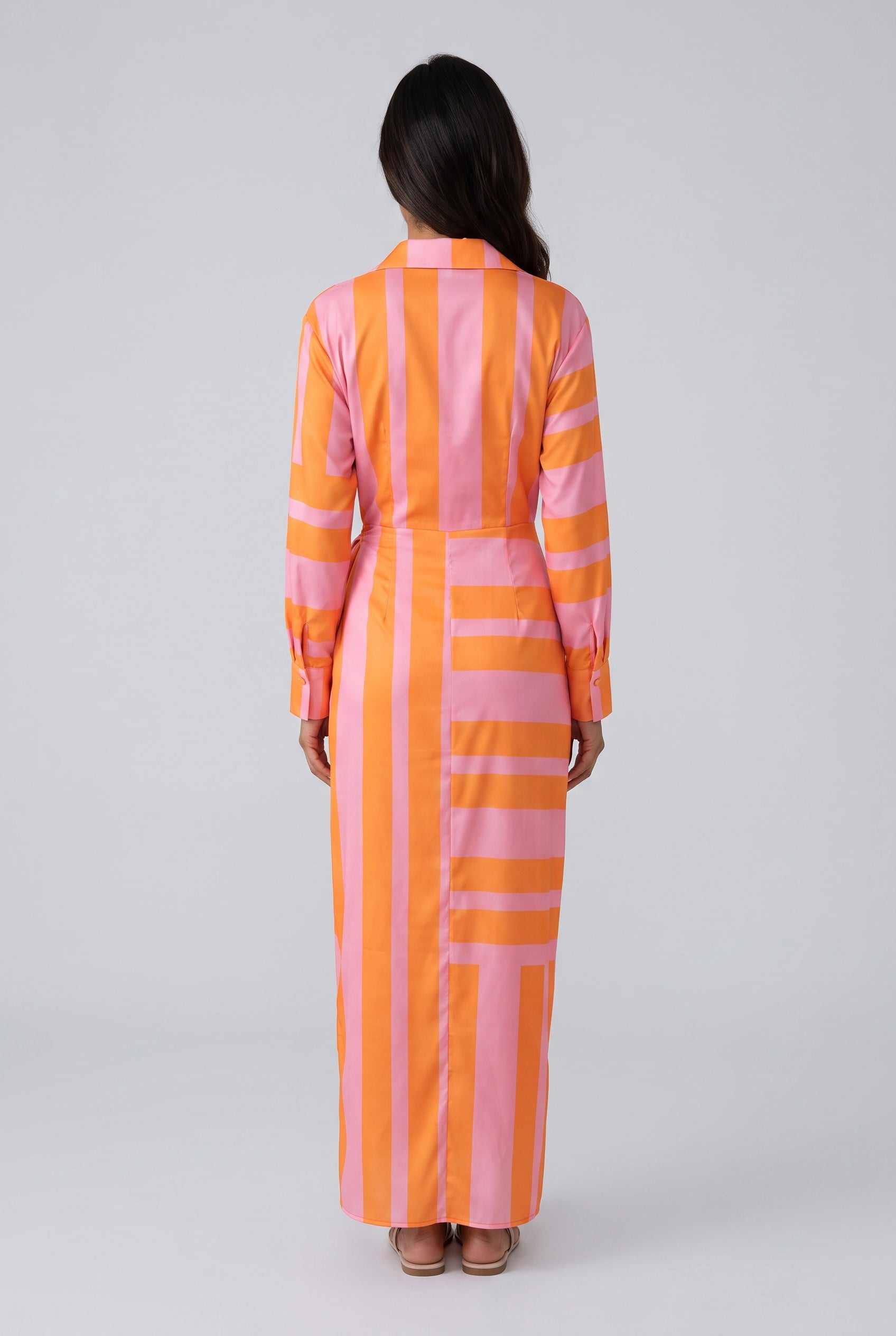 Amara | Leaf Print V-Neck Wrap Maxi Dress