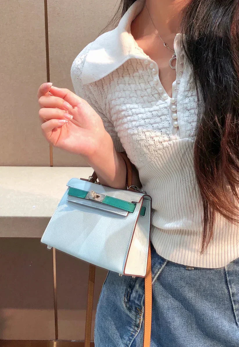 Tricolor Leather Bag 28