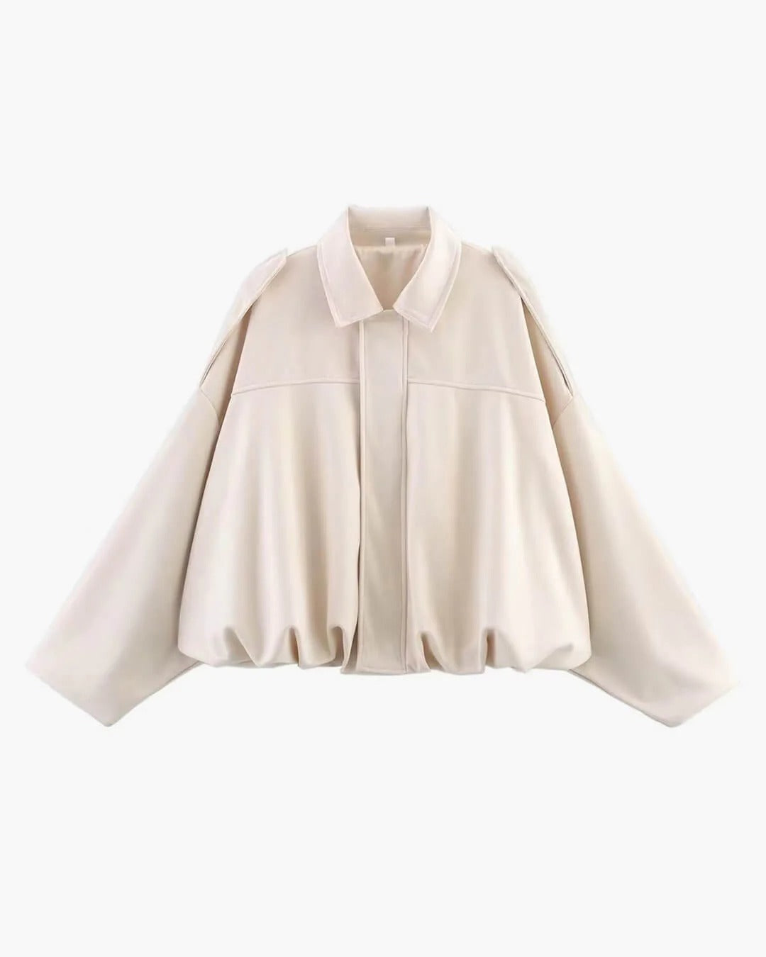 Mabel | Collared Faux Suede Bomber Jacket
