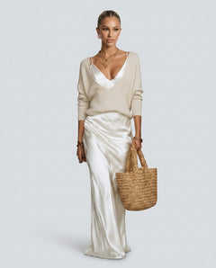 Giselle | Satin-Look V-Neck Maxi Dress