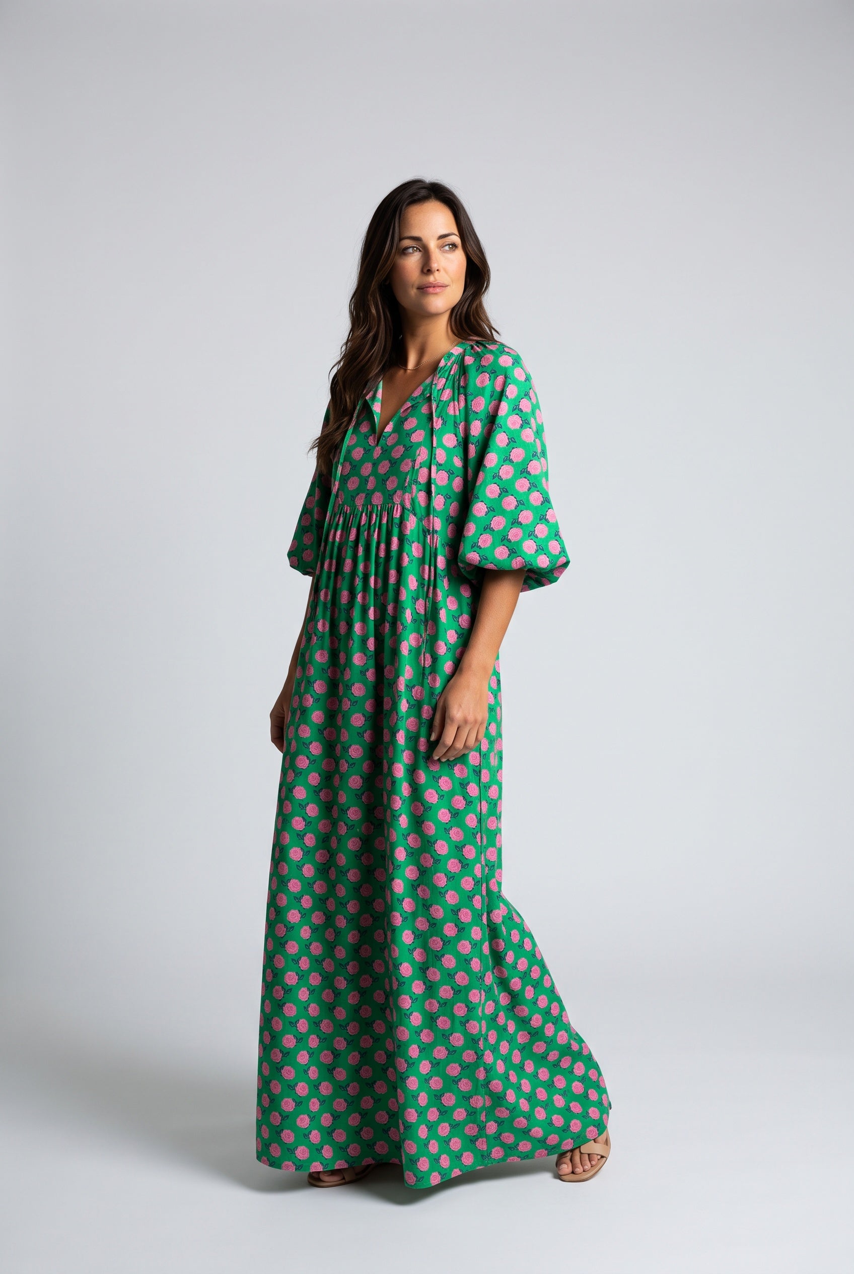 Josephine | Patterned Long Sleeve Maxi Dress