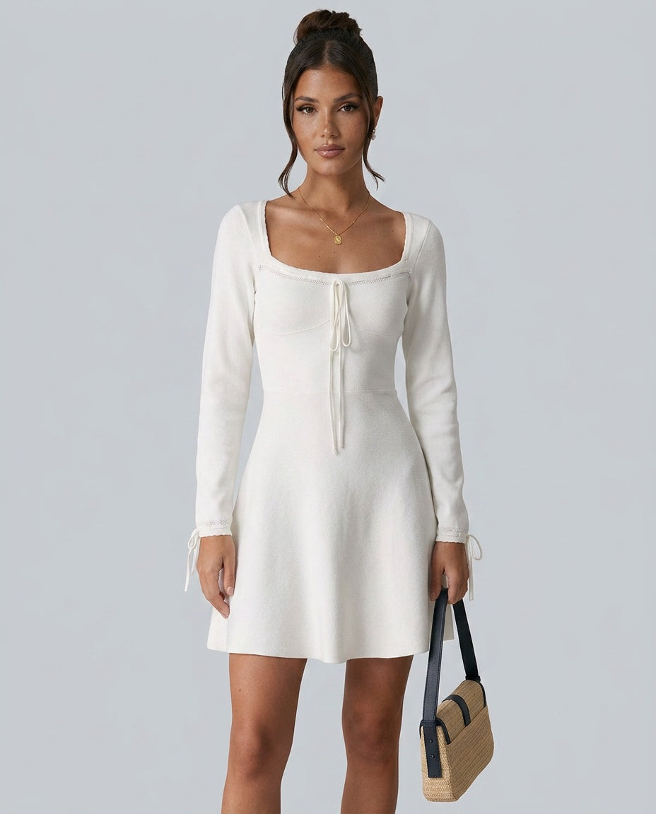 Fleur | Square Neck Knit Mini Dress