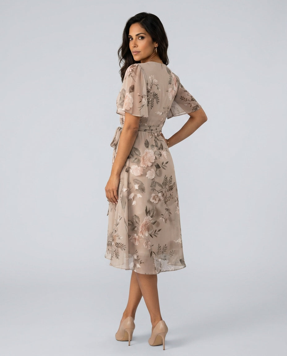 Bianca | Floral Print Midi Dress
