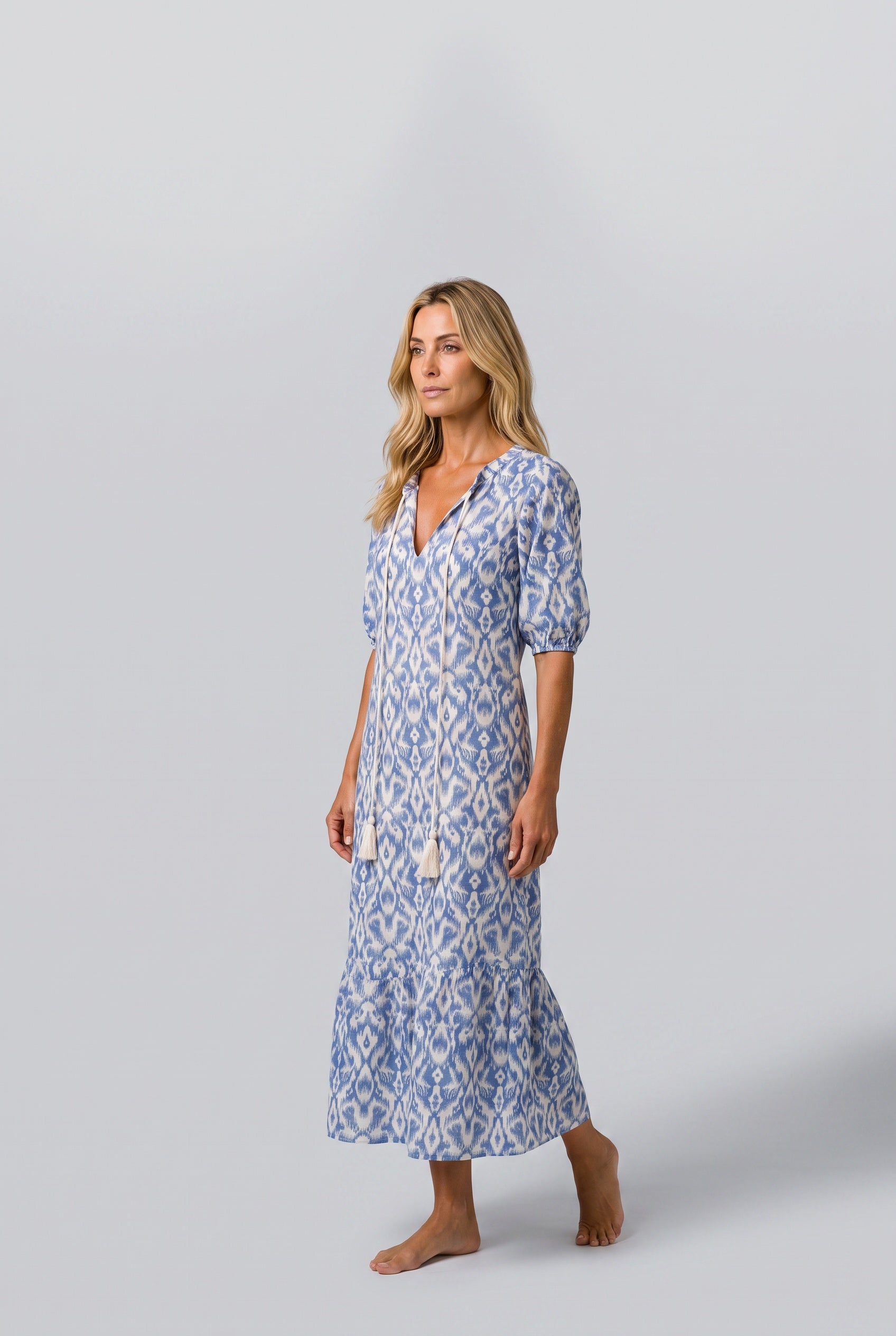 Sienna | Boho Floral Print Midi Dress