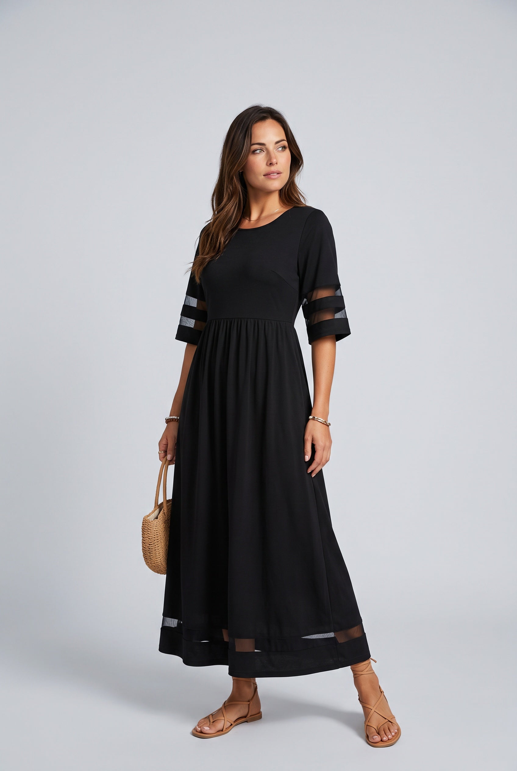 Talia | Round Neck Relaxed Maxi Dress