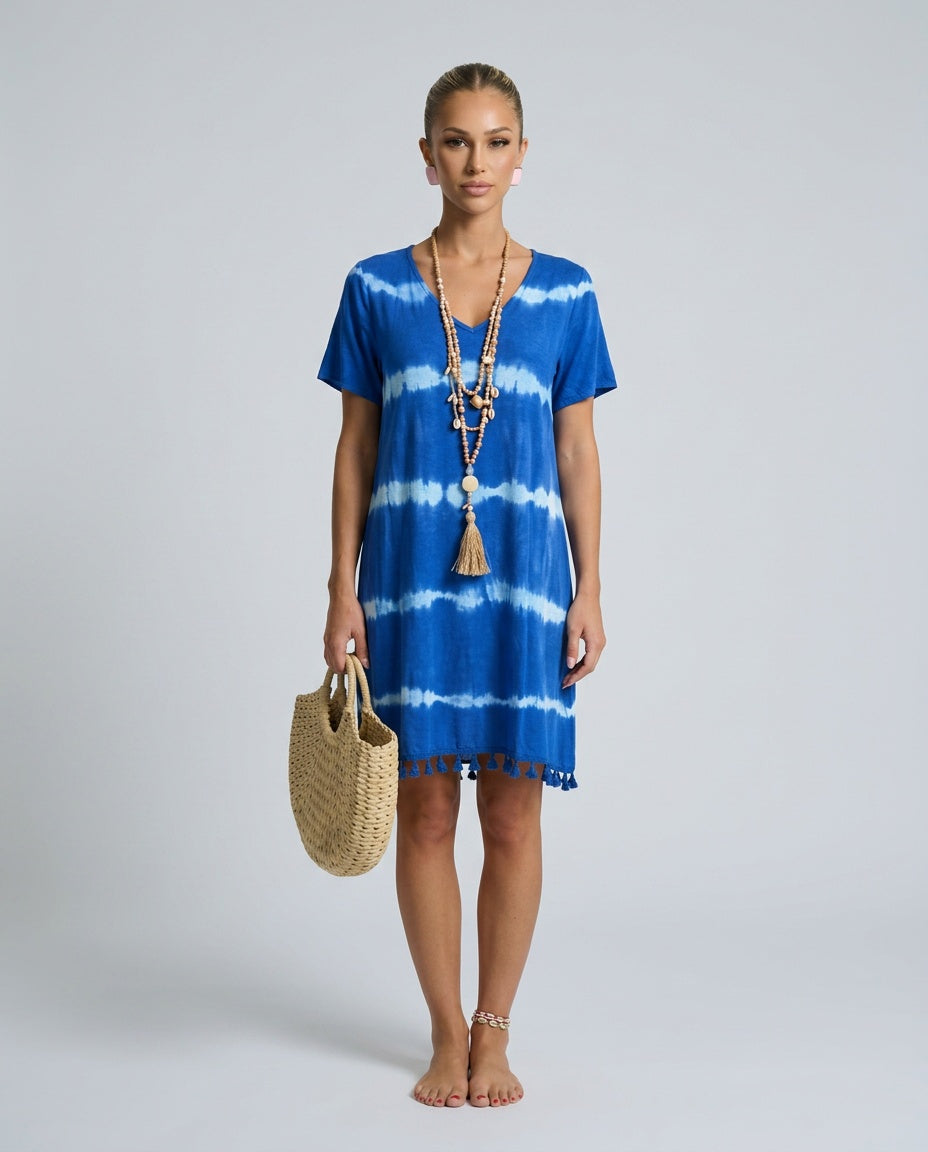 Leona | Short Sleeve Tie-Dye T-Shirt Dress