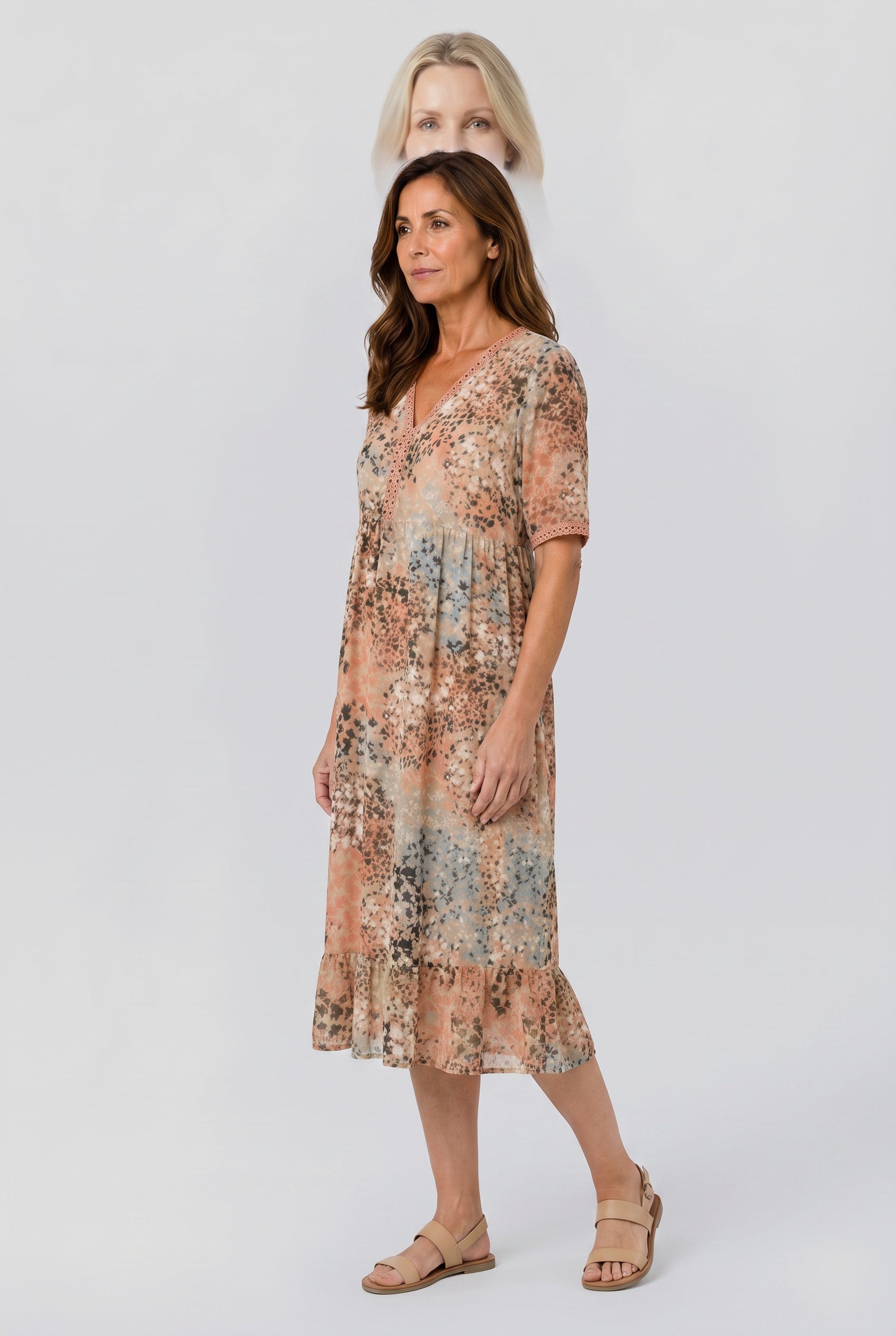 Mira | Relaxed Floral Pocket Midi Dress