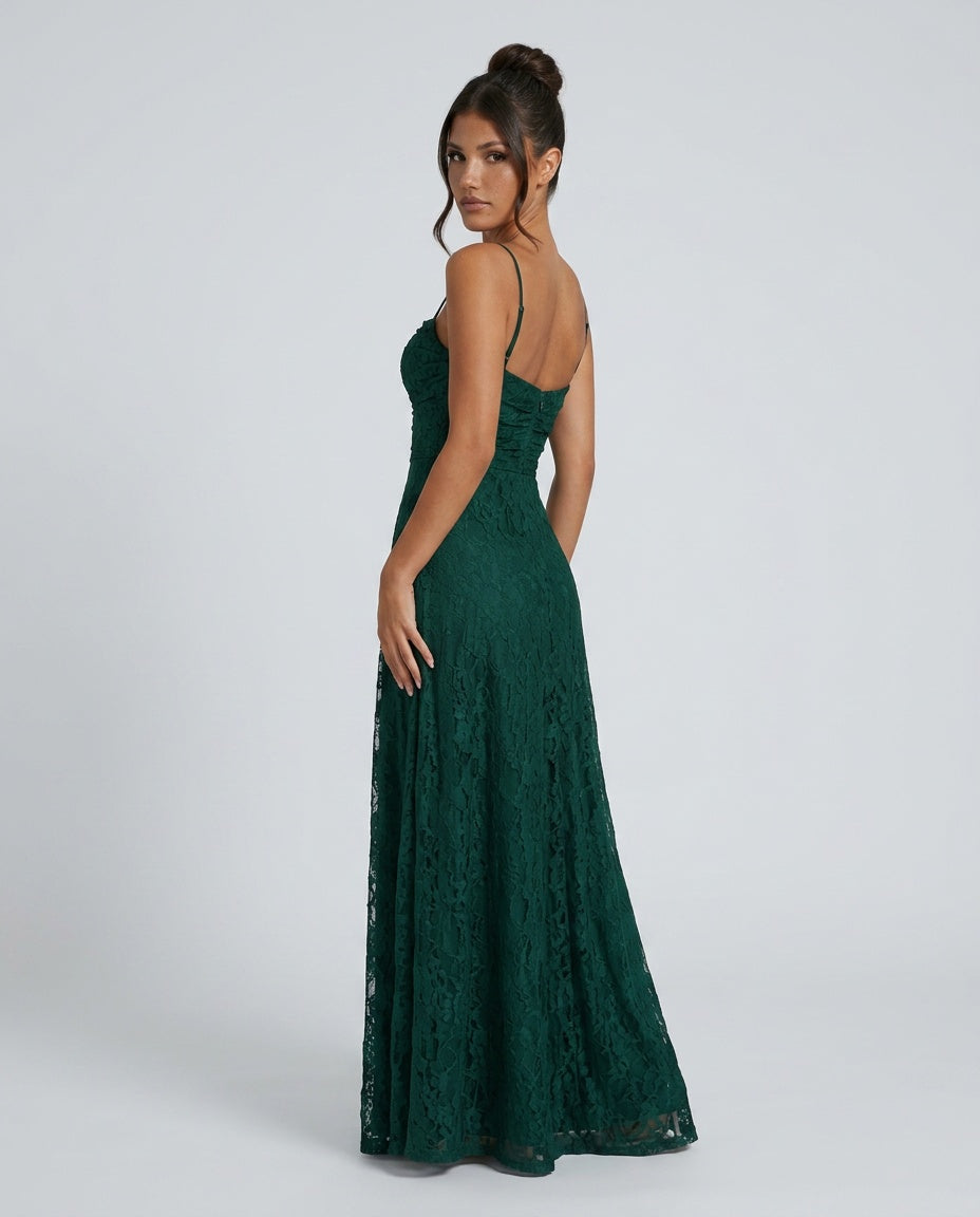 Valenne | Spaghetti Strap Full Lace Maxi Dress