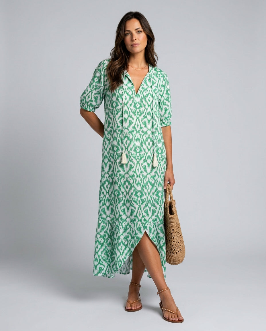 Noor | Floral Print V-Neck Maxi Dress
