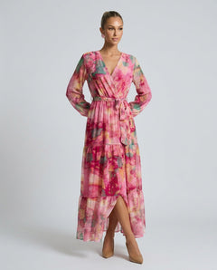 Paige | Floral Wrap Long Sleeve Maxi Dress