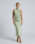 Seraphina | Satin-Look Halter Midi Dress