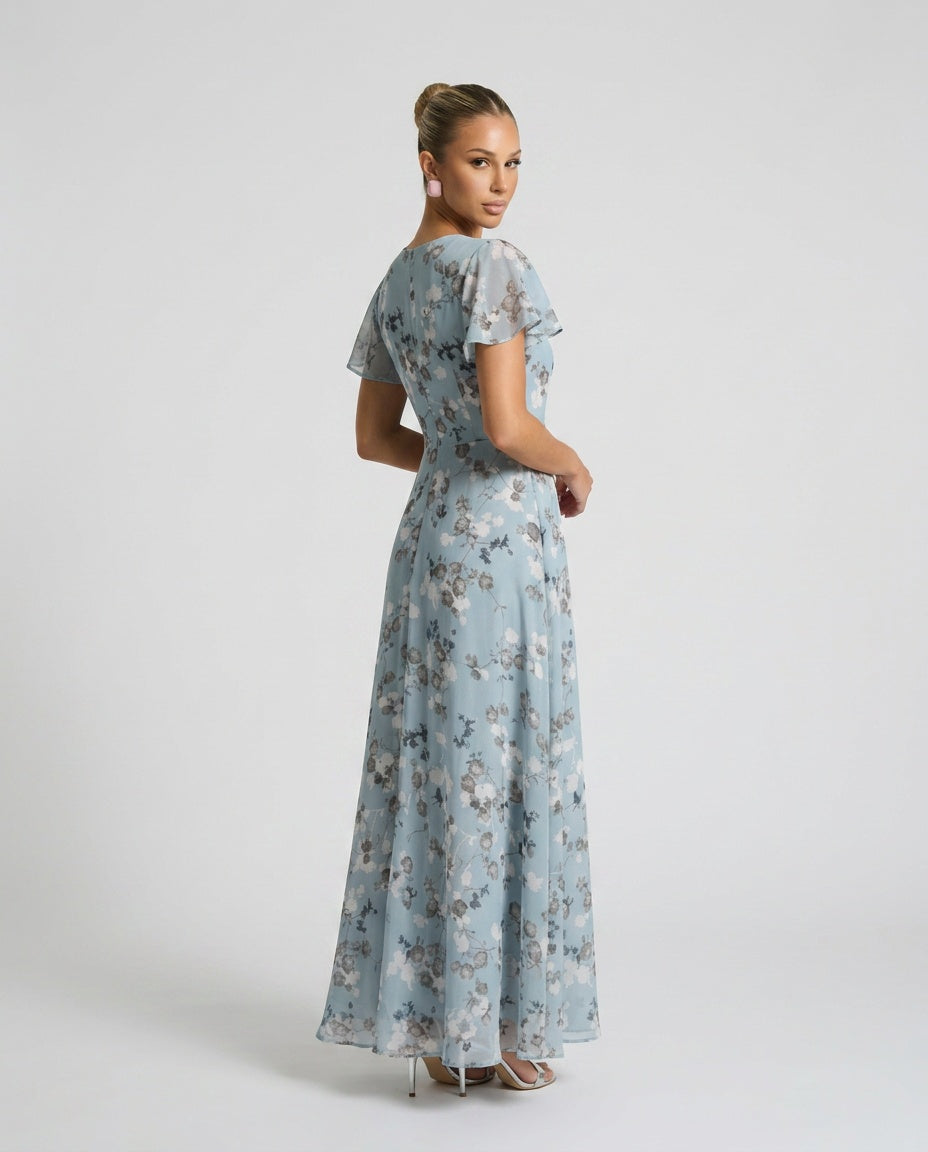 Ruby | Floral Print Chiffon-Look Maxi Dress
