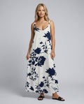 Sienna | Sleeveless Floral Cotton-Blend Midi Dress