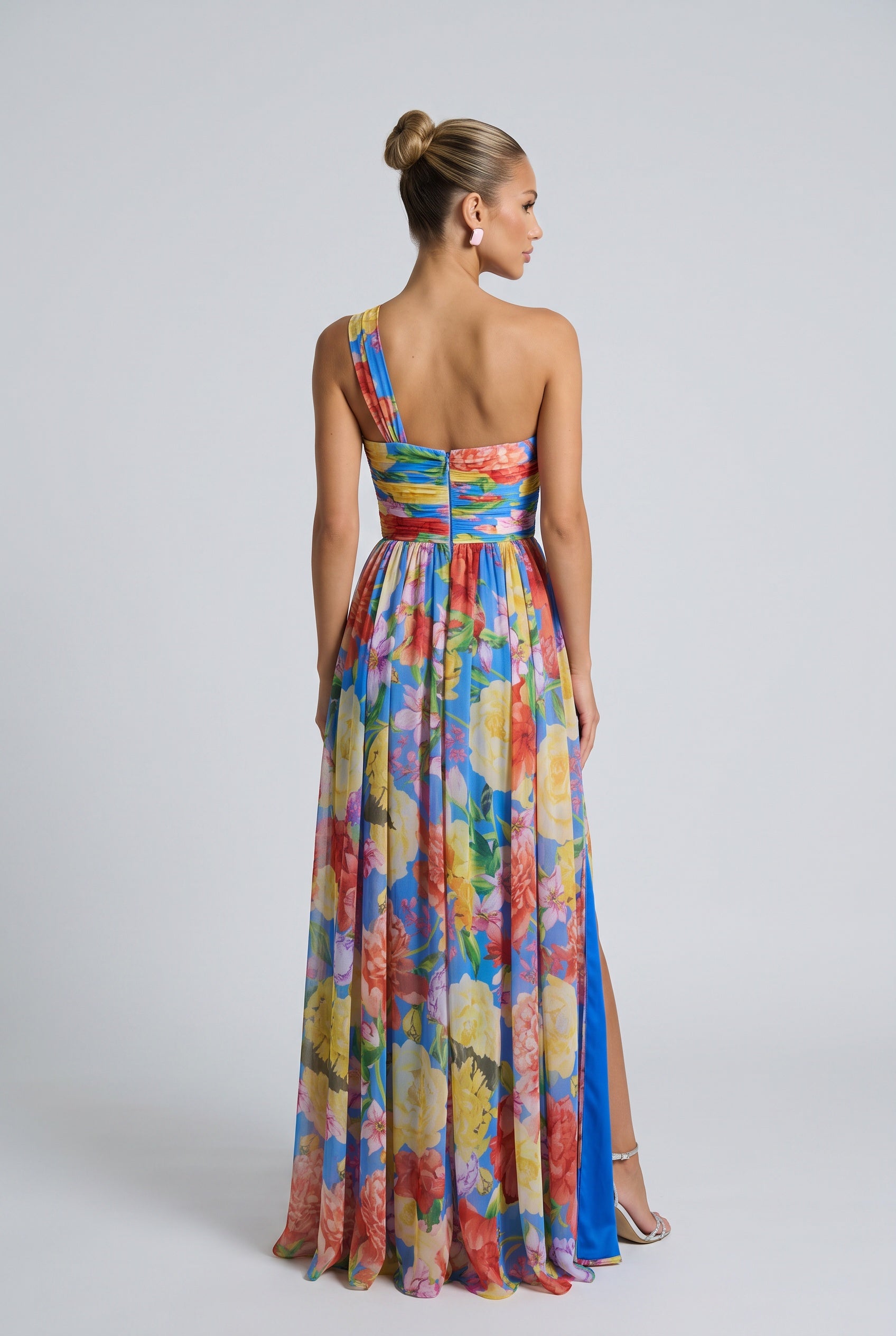 Seraphina | One-Shoulder Floral Split Maxi Dress