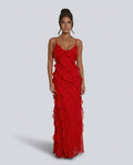 Freya | Strappy Ruffle Maxi Dress