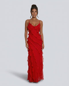 Freya | Strappy Ruffle Maxi Dress